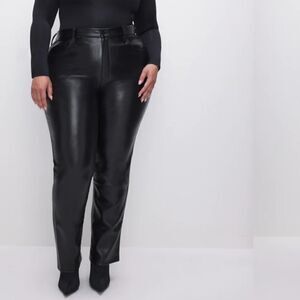 Good American black faux leather pants size 20